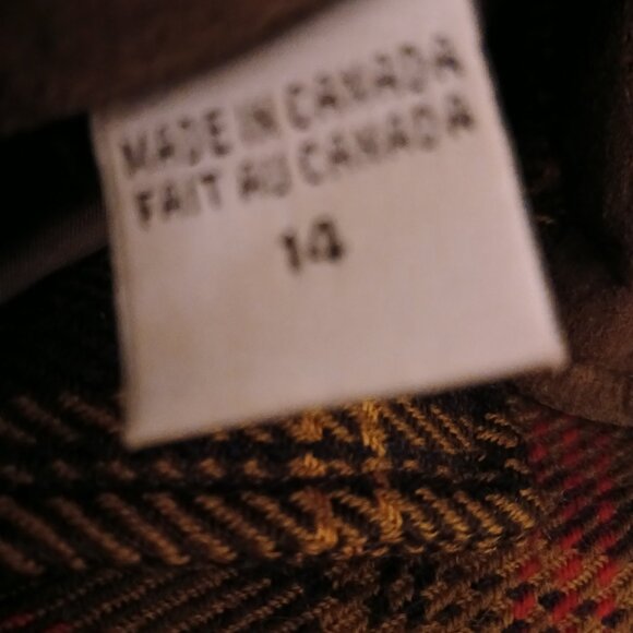 Bianca Nygard Wool Plaid Vintage Blazer Jacket Shoulder Pads Made in Canada - Picture 5 of 9